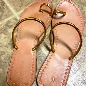 Gold flat sandals